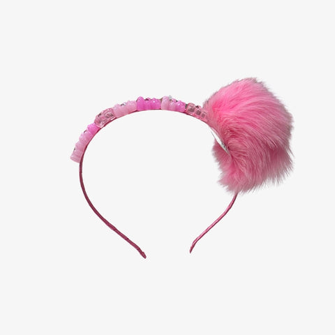 FUR POM POM GUMMY BEAR HEADBAND