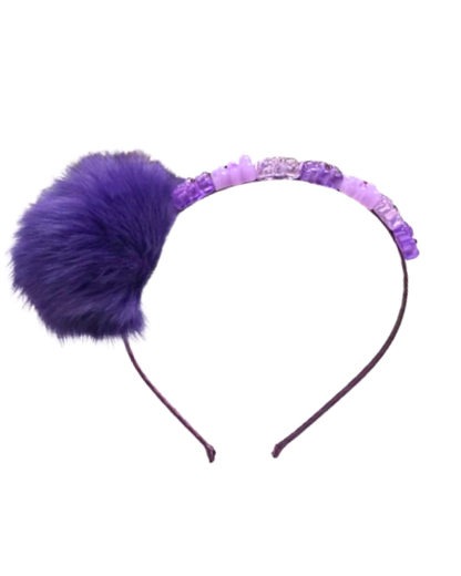 Fur Pom Pom Gummy Bear Headband - Neons