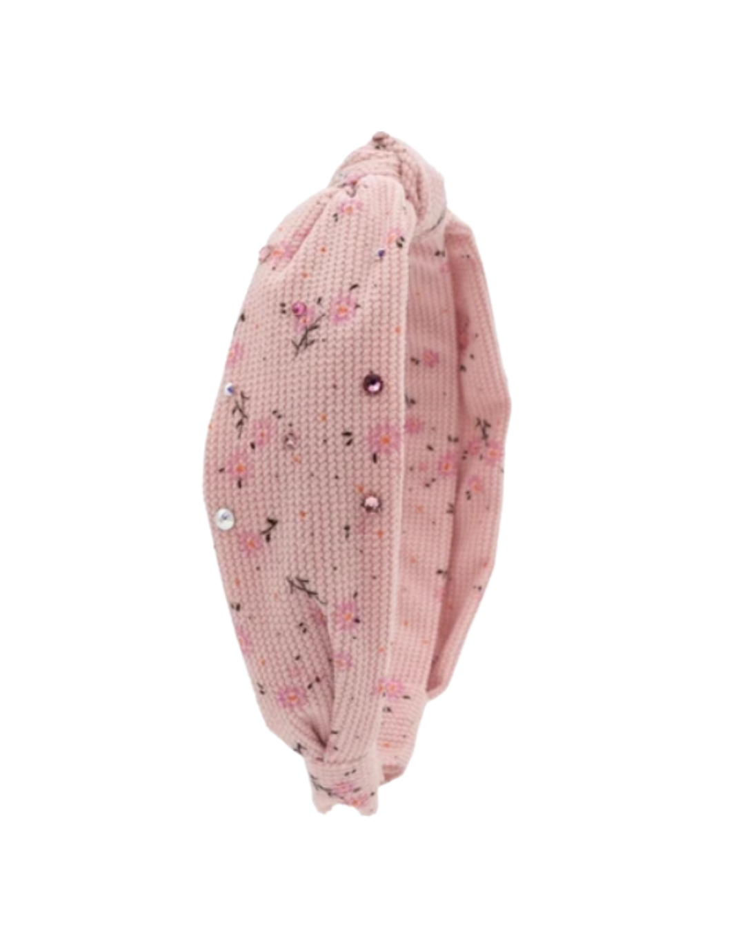 Crystallized Cotton Rib Floral Knot Headband