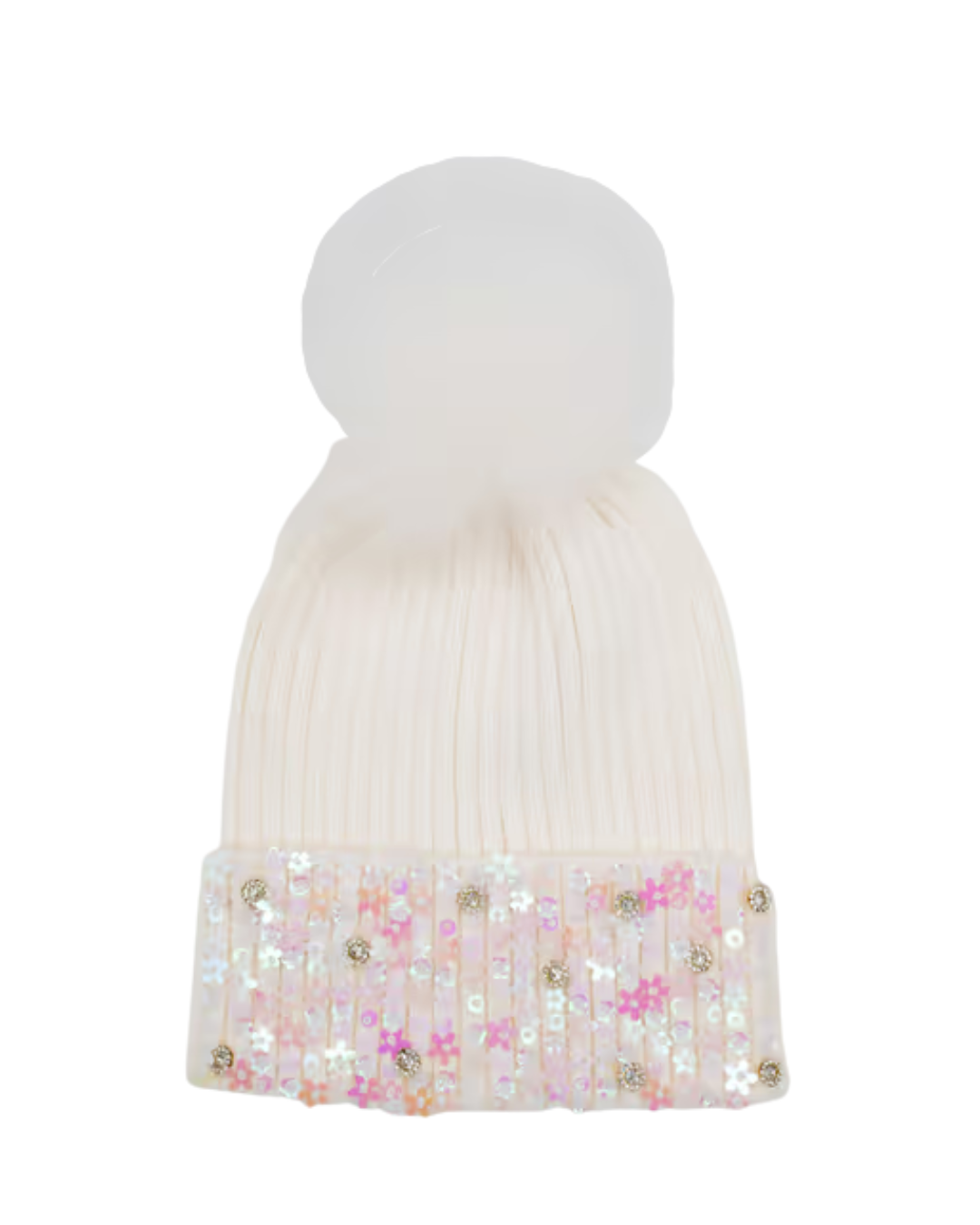 Flower Sequin Winter Hat