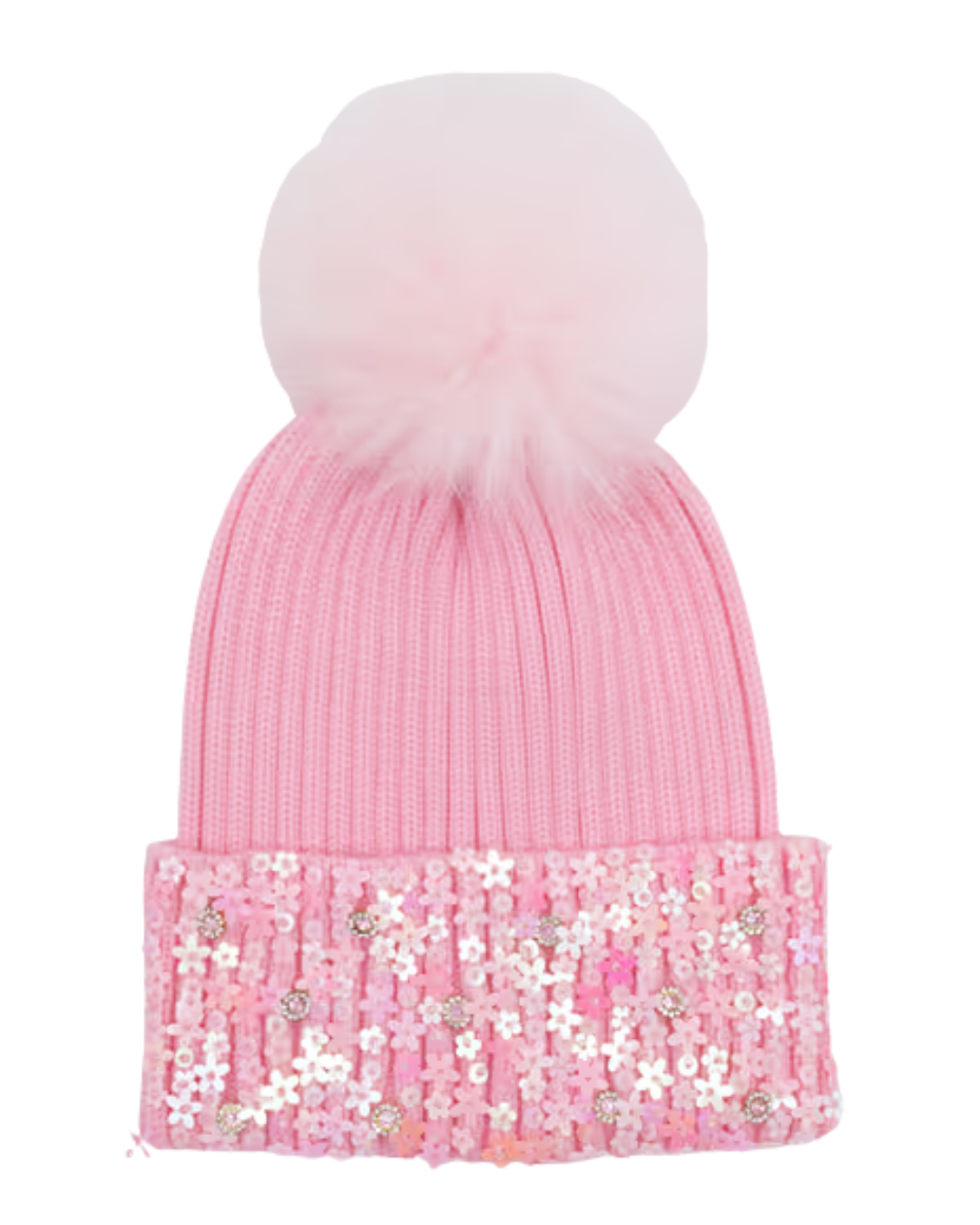 Flower Sequin Winter Hat