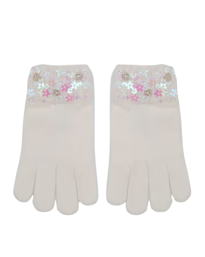 Flower Sequin Gloves