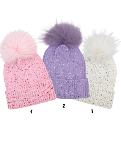 Crystallized Pom Pom Winter Hat