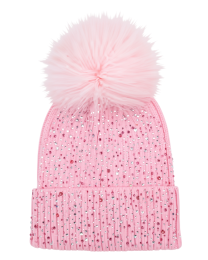 Crystallized Pom Pom Winter Hat