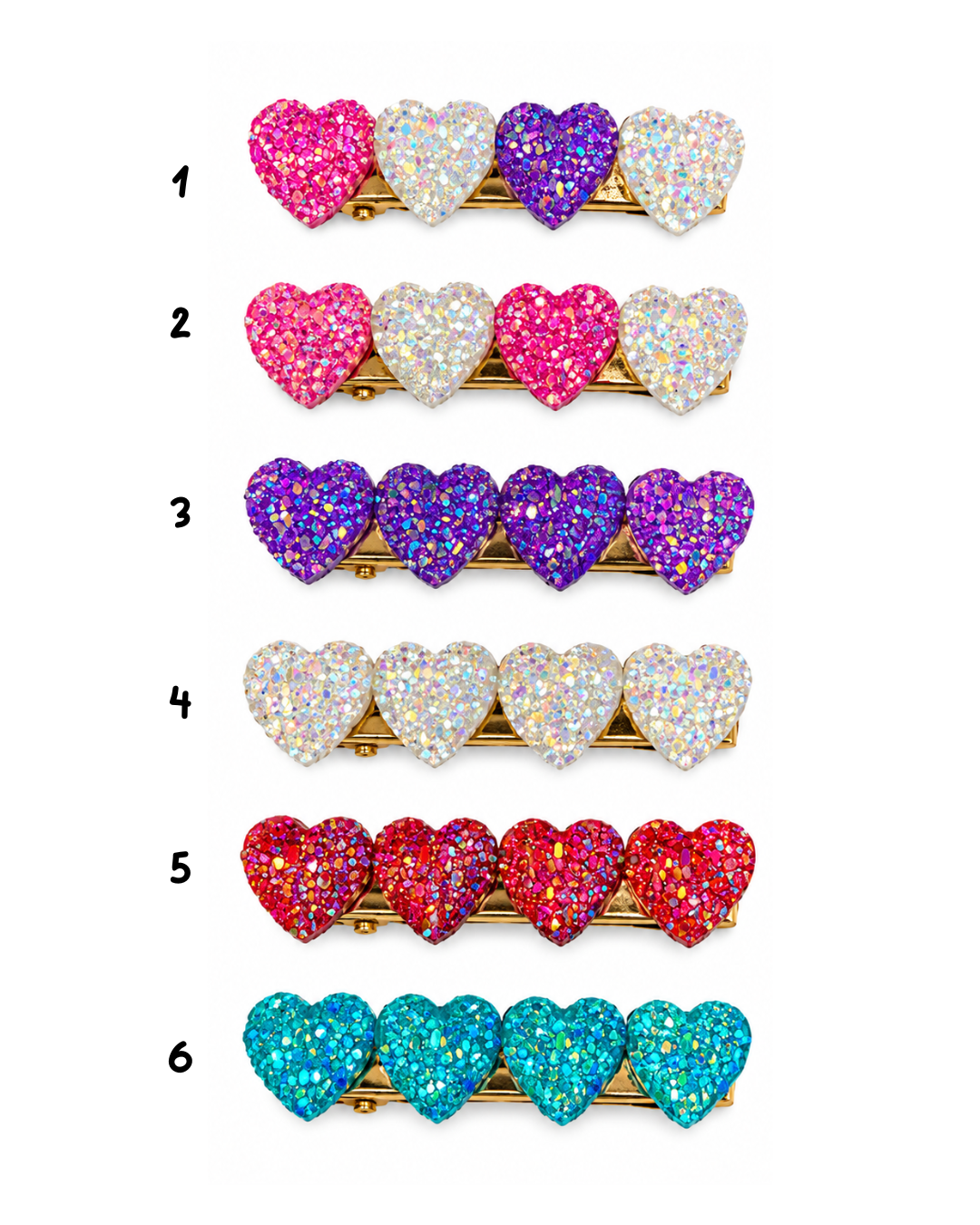 Glitter Chunky Heart Clip