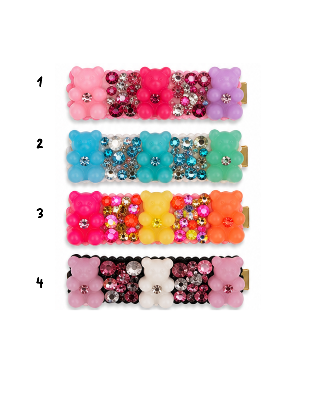 Gummy Bear Rhinestone Clip