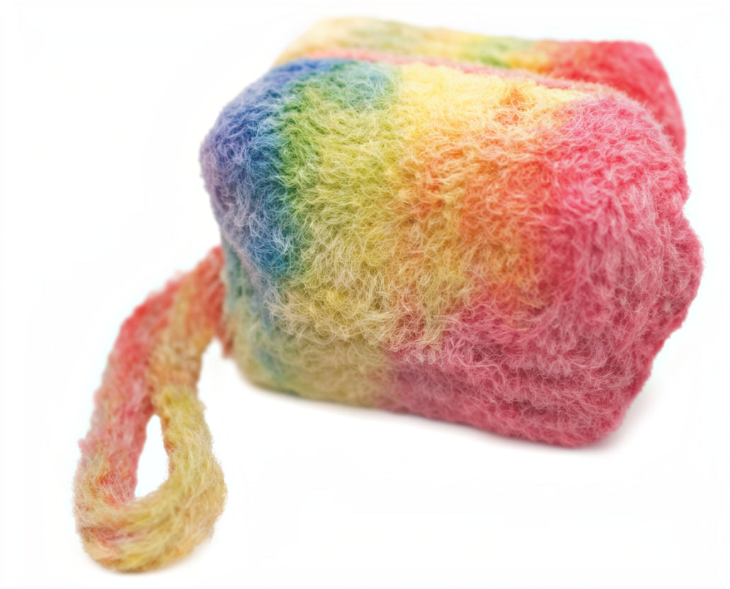 Fur Makeup Pouch in Rainbow