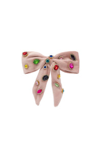 VELVET JEWEL BOW CLIP