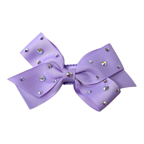 GROGRAIN BOW W/ RHINESTONES