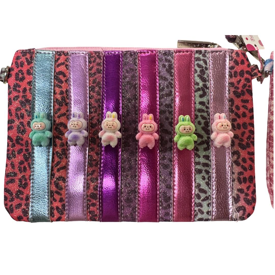 Leopard Crossbody Wristlet Bag With Cutesters