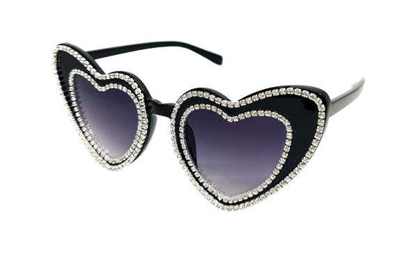 SMALL CRYSTALLIZED HEART SUNGLASSES