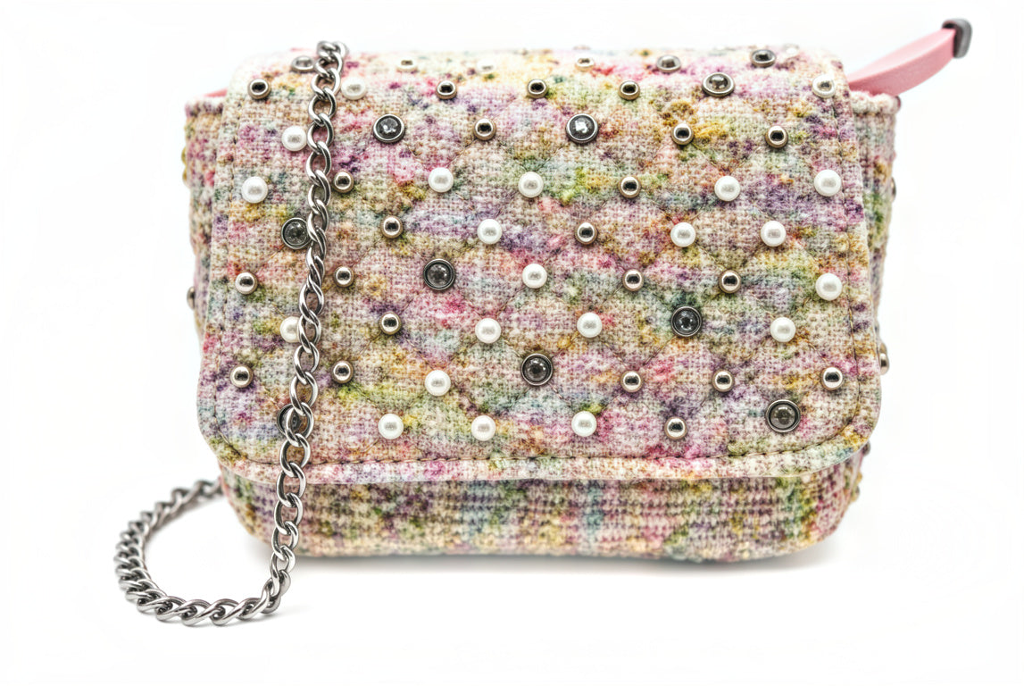Pastel Tweed Pearl Bag