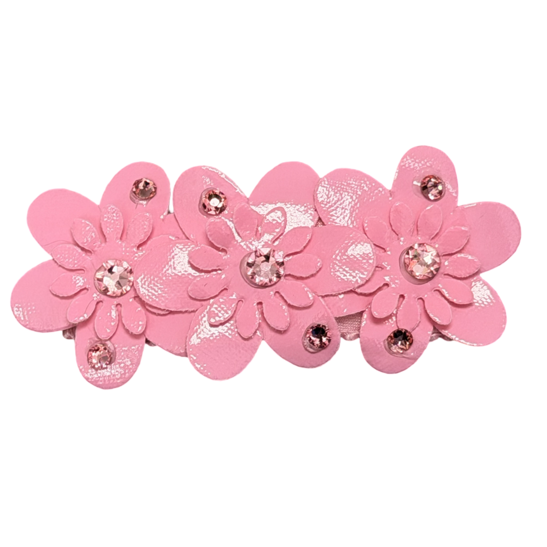 Crystallized Multi Flower Clip in Light Pink