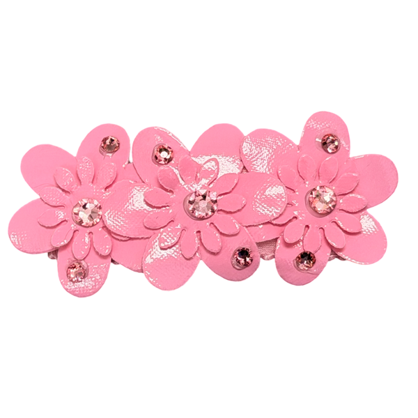Three small patent flower clip
