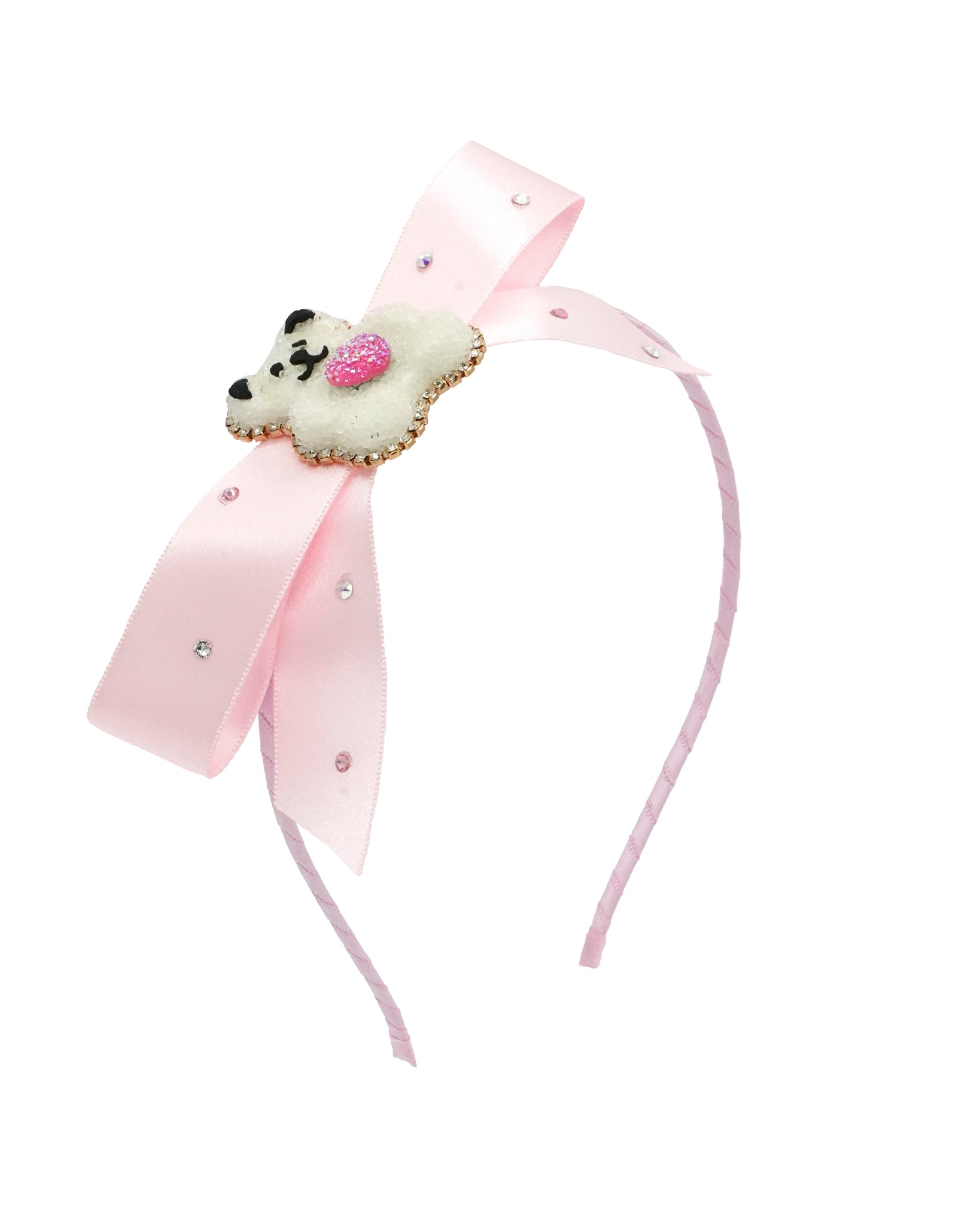 SATIN FLAT BOW HEADBAND