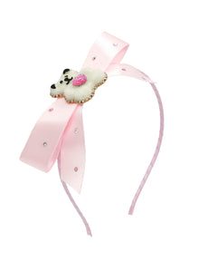 SATIN FLAT BOW HEADBAND