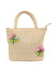 RAFFIA BEADED FLOWER BAG