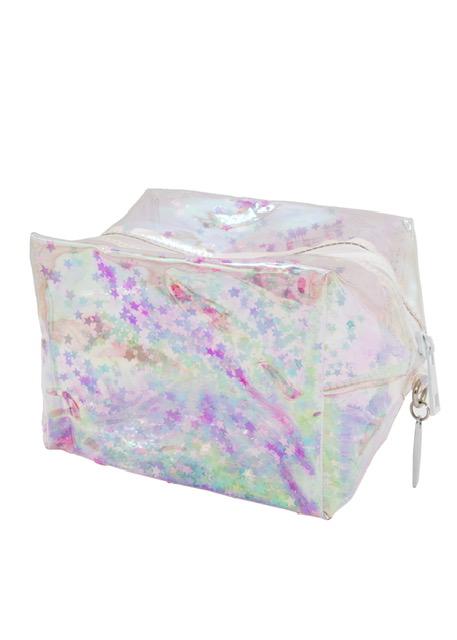 Clear Confetti Star Cosmetic Bag