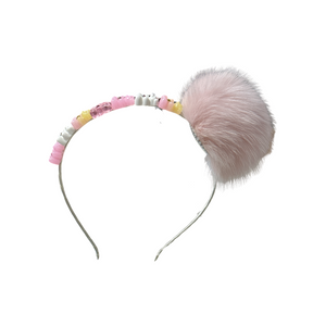 FUR POM POM GUMMY BEAR HEADBAND