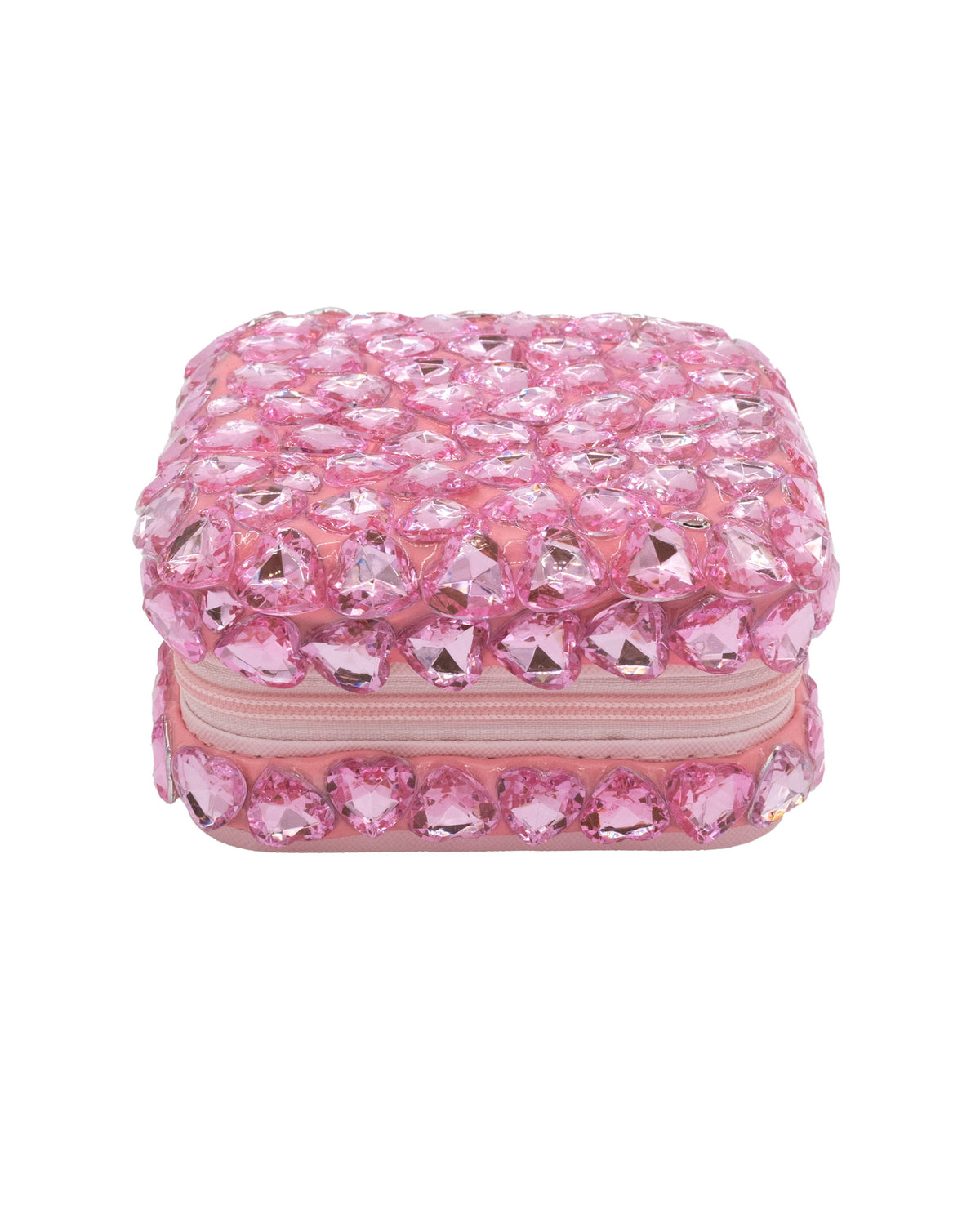 Full Pink Heart Jewel Jewelry Box