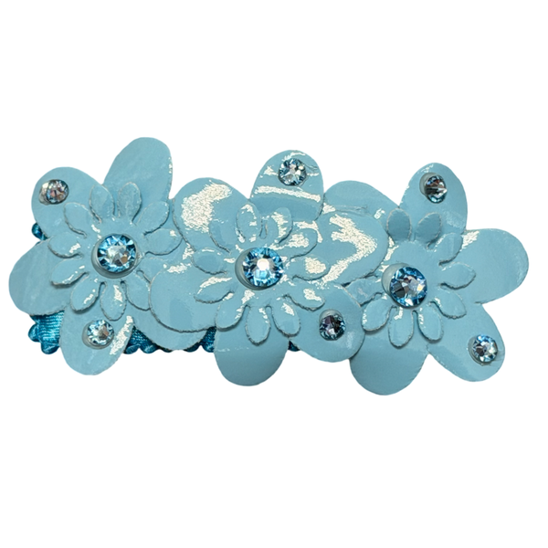 Three small patent flower clip