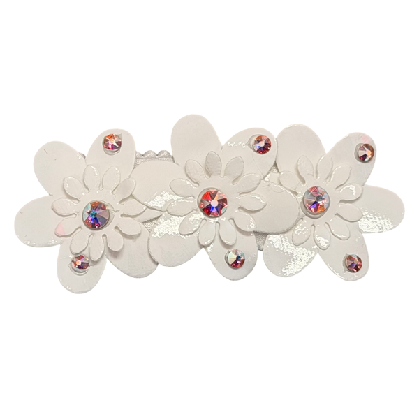 Three small patent flower clip