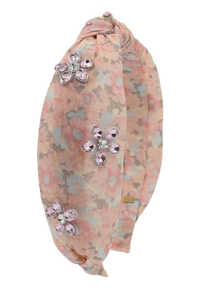 Floral jewel print head band