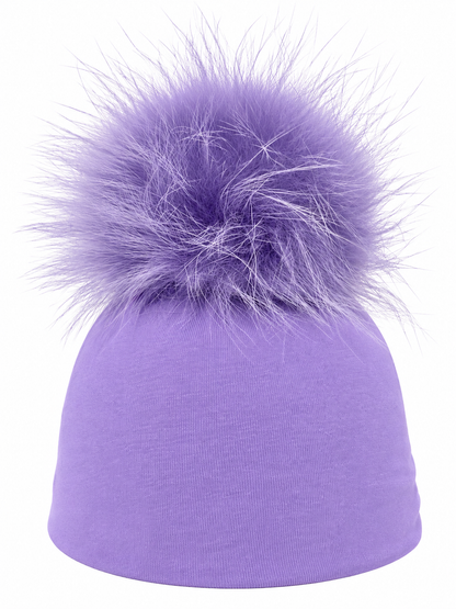 Colorful Cotton Baby Layette With Fur Pom Pom