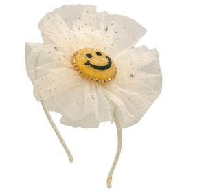 SMILEY FACE TULLE HEADBAND