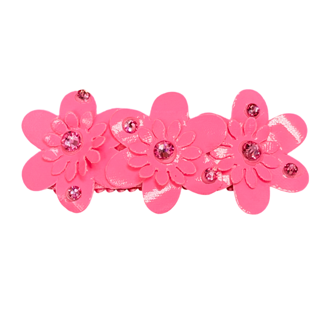 Crystallized Multi Flower Clip in Pink