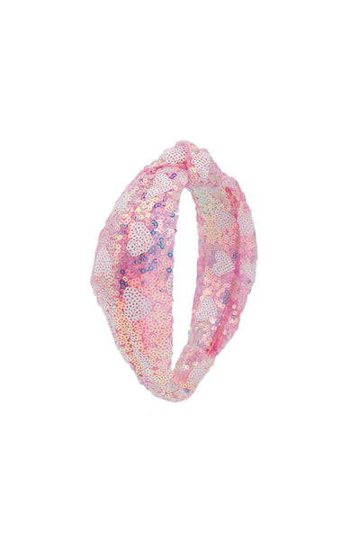 Sequin Heart Knot Headband