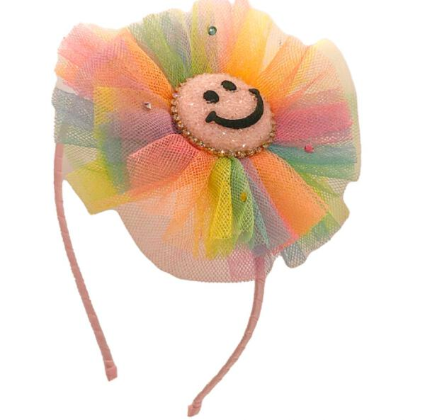SMILEY FACE TULLE HEADBAND