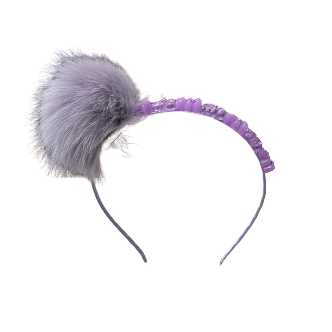 Fur Pom Pom Gummy Bear Headband - Pastels