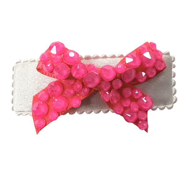 Small crystallized bow clip