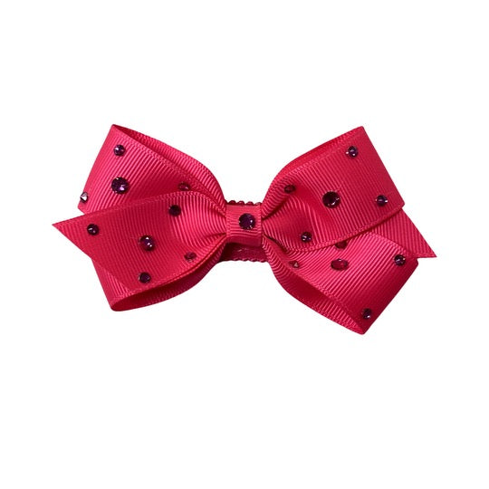 Grograin Bow W/ Rhinestones