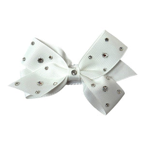 GROGRAIN BOW W/RHINESTONES
