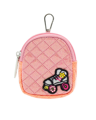 QUILTED PATCHED COIN CASE KEYCHAIN