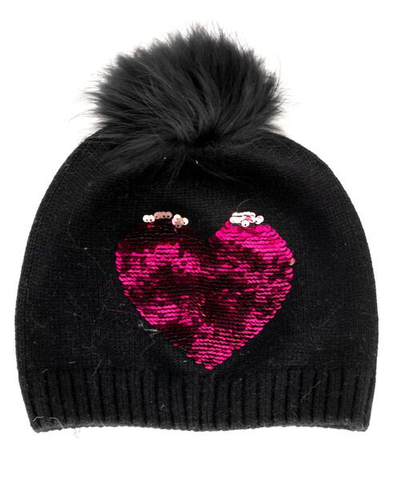 SEQUIN HEART HAT