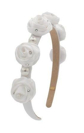 Satin Rose pearl headband