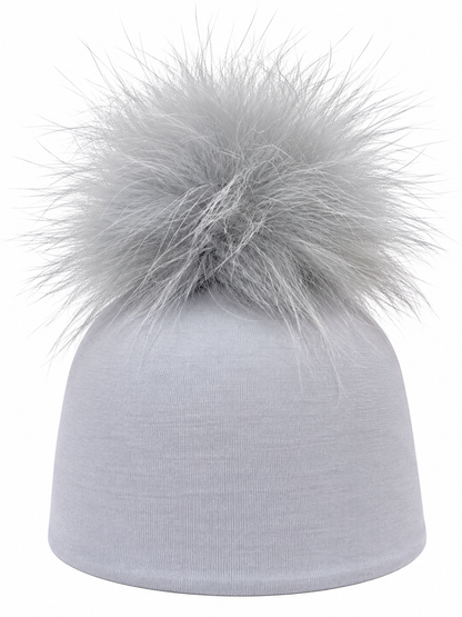Colorful Cotton Baby Layette With Fur Pom Pom
