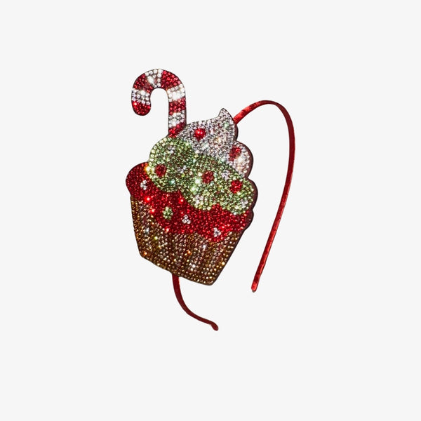 Crystalized Holiday Cupcake Headband