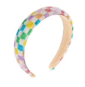 FULLY CRYSTAL CHECKERED HEADBAND