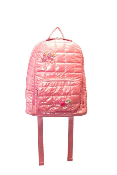 Pink Quilted Charm Backpack