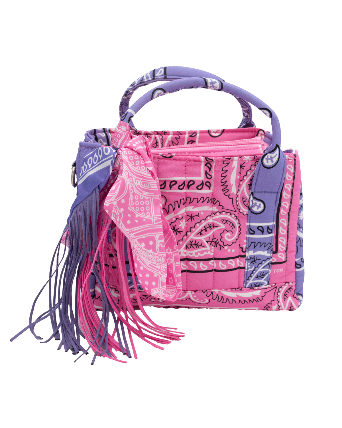 Bandana Tote Bag With Removable Scarf Fringe