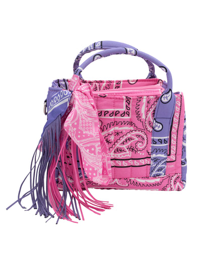 Bandana Tote Bag With Removable Scarf Fringe