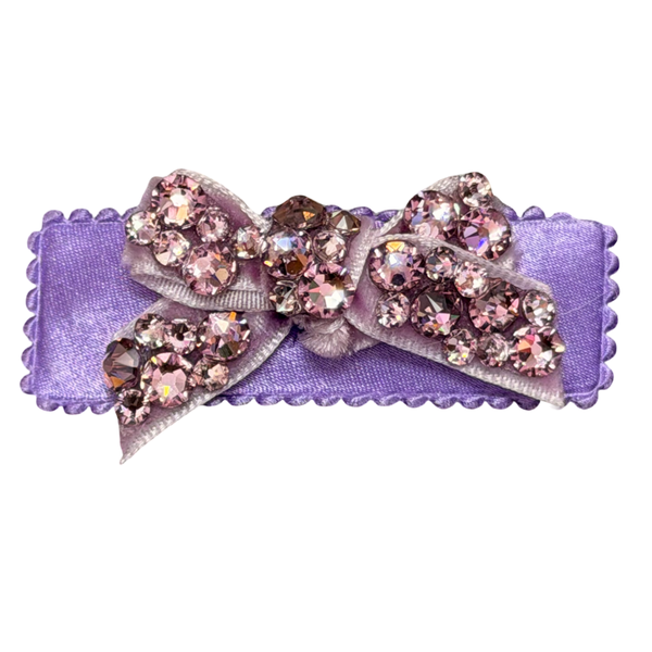 Small crystallized bow clip