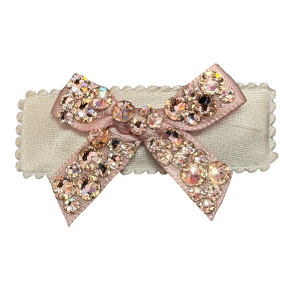 Small crystallized bow clip
