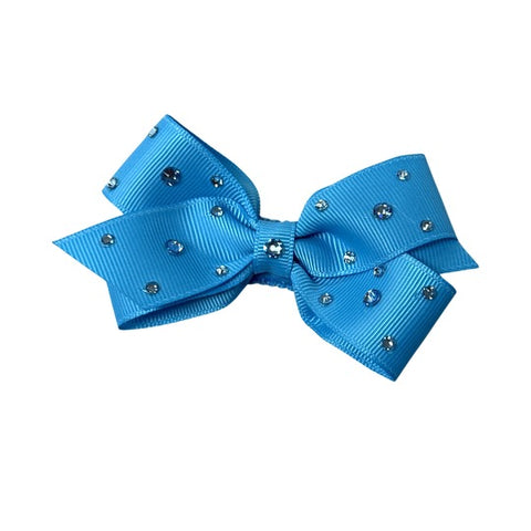 GROGRAIN BOW W/ RHINESTONES
