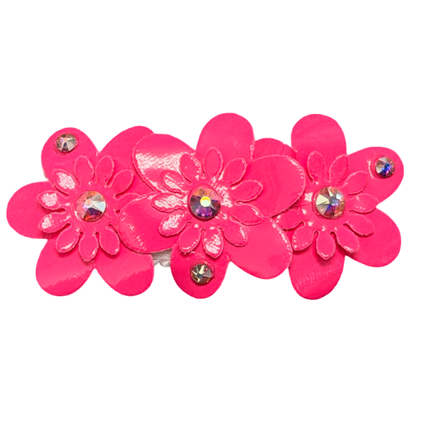 Three small patent flower clip