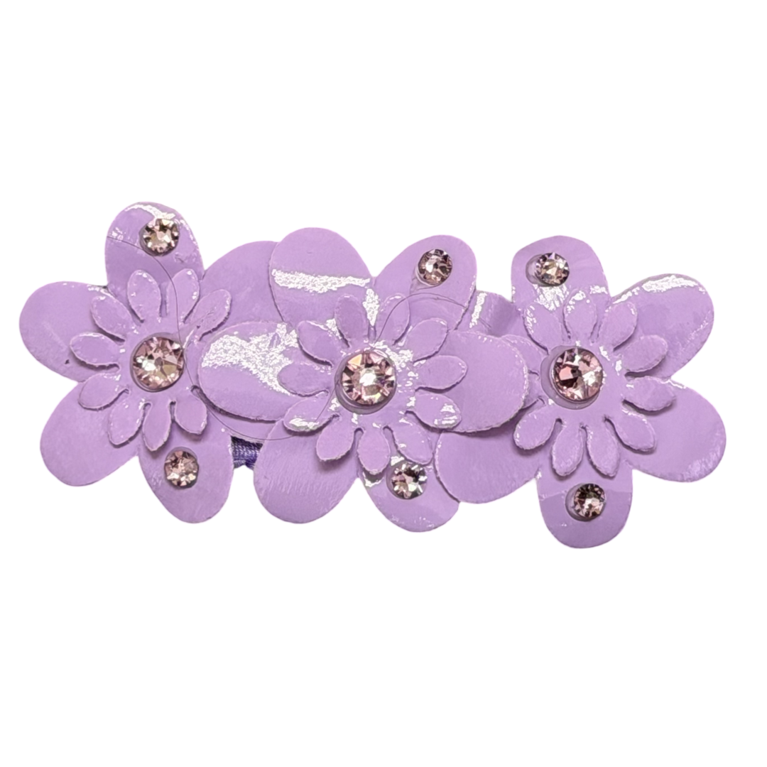 Crystallized Multi Flower Clip in Lavender
